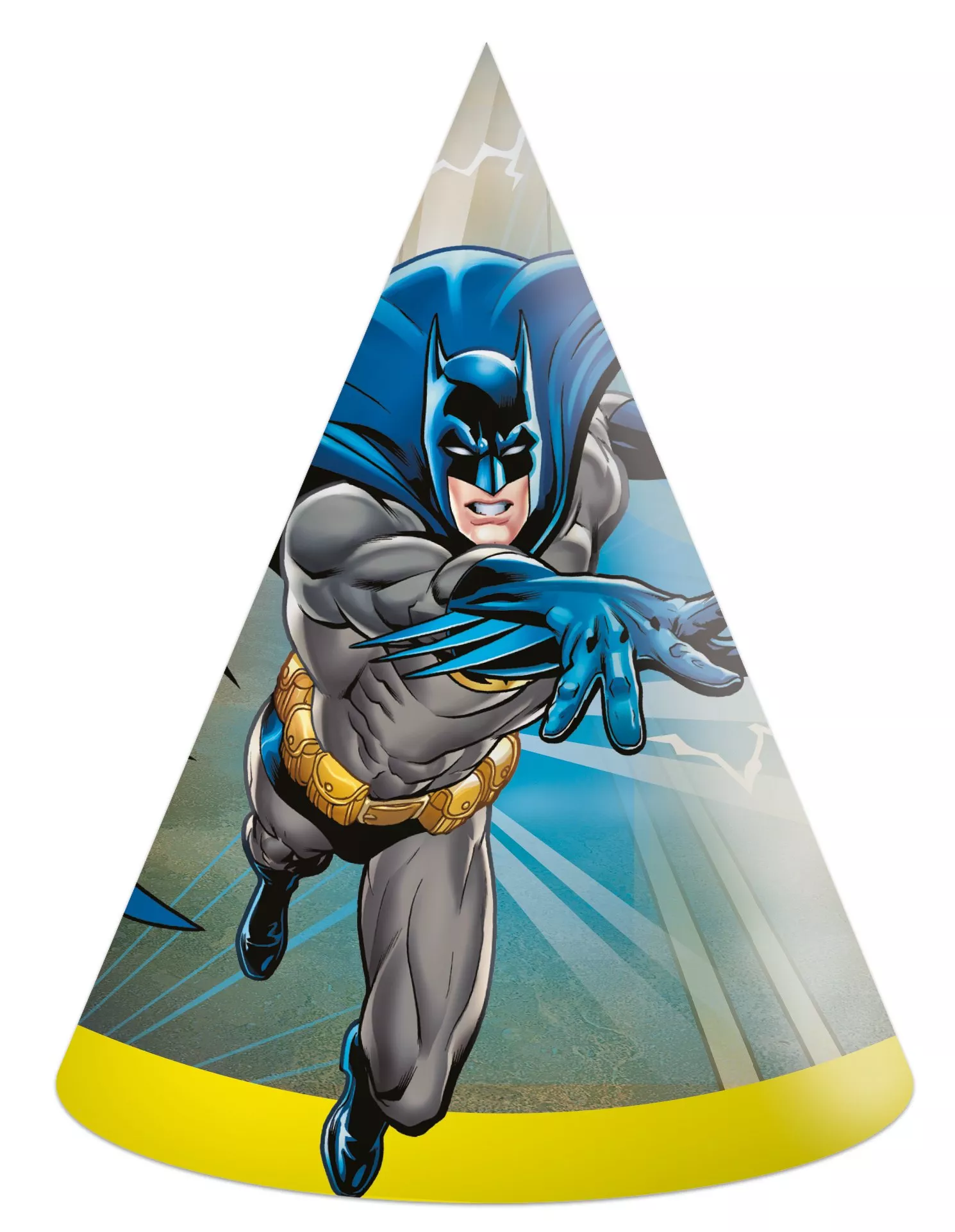 6 cappelli da festa Batman Superpower FSC 16 cm