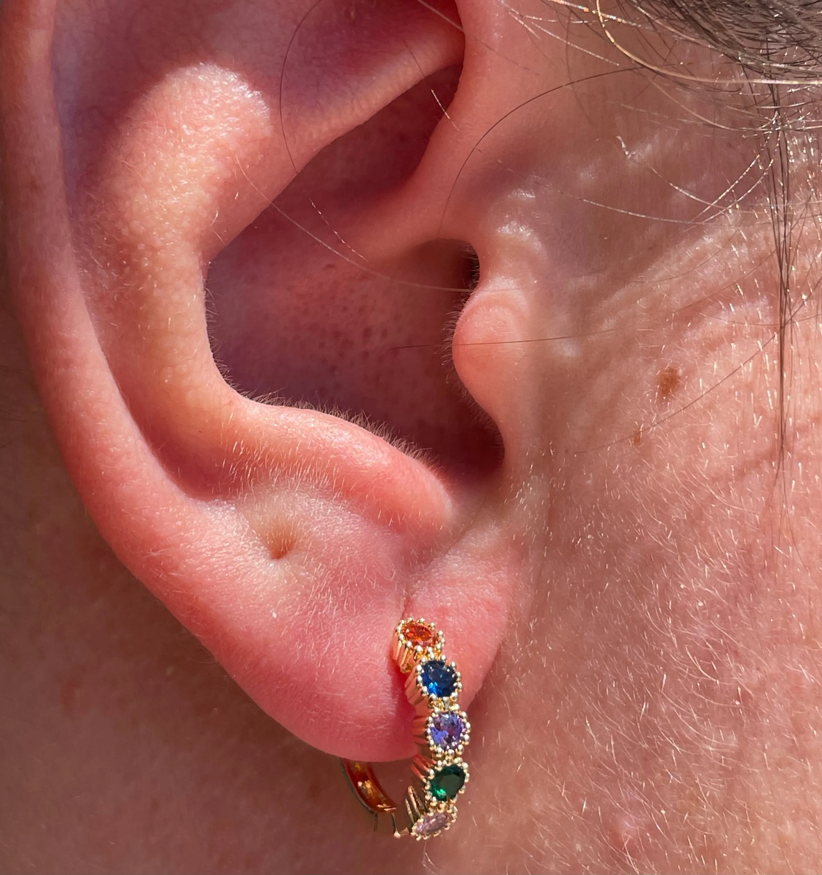 Cerchietto con zirconi tondi in 4 colori