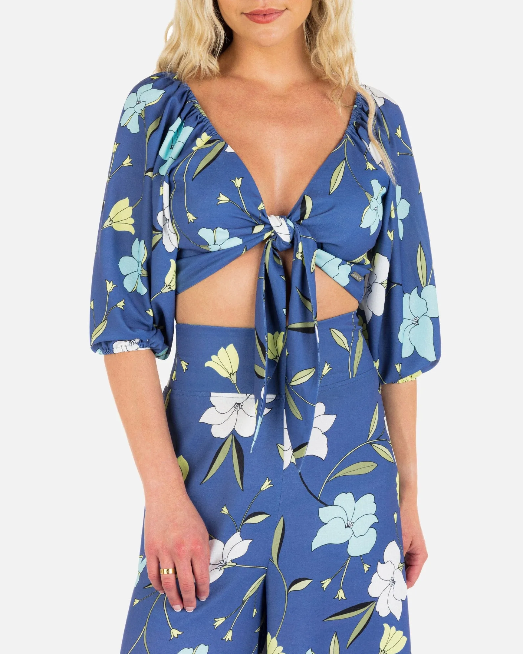 POPPY FRONT TIE CROP TOP